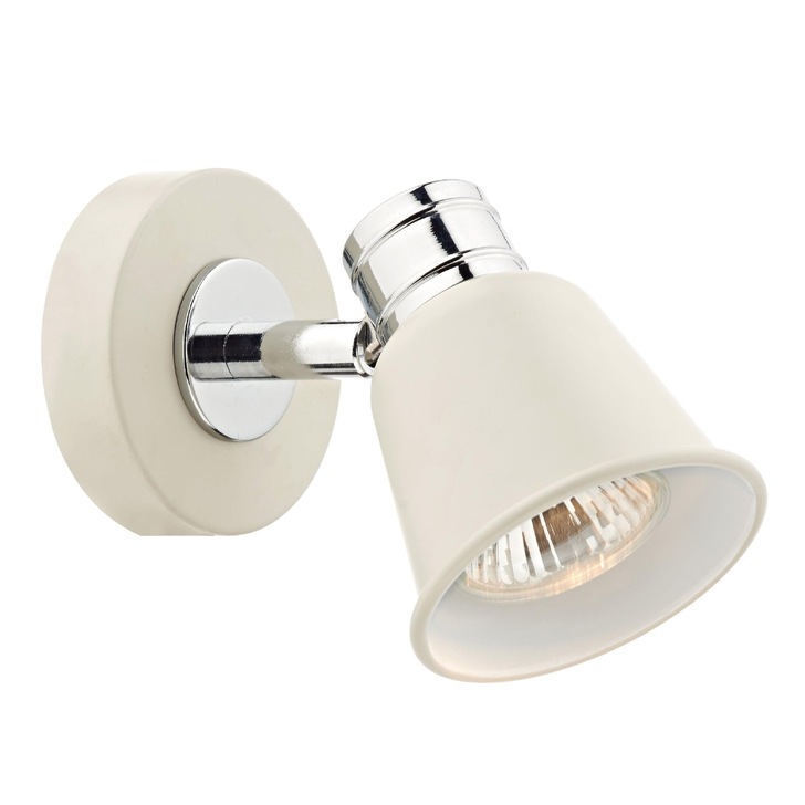 Dar Fry FRY0733 Matt Cream & Polished Chrome Single Spotlight