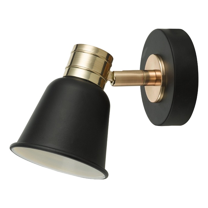 Dar Fry FRY0754 Matt Black & Polished Gold Single Spotlight