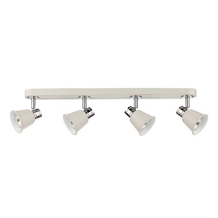 Dar Fry FRY8433 Matt Cream & Polished Chrome 4 Light Spotlight