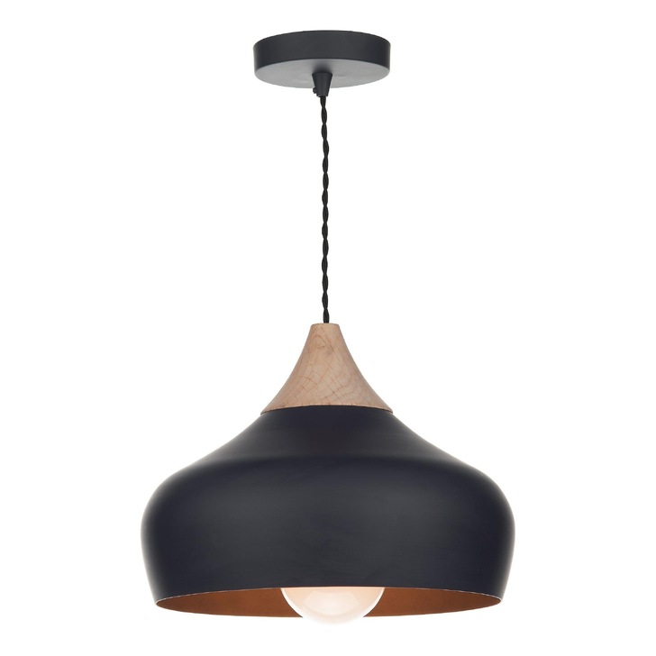 Dar Gaucho GAU0122 Matt Black Single Pendant