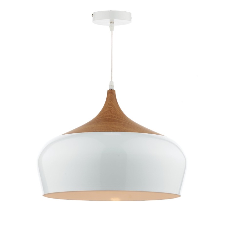 Dar Gaucho GAU8602 Gloss White Large Single Pendant