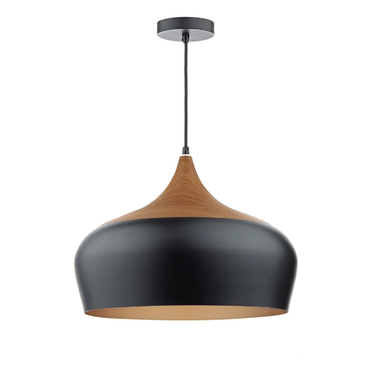 Dar Gaucho GAU8622 Matt Black Large Single Pendant