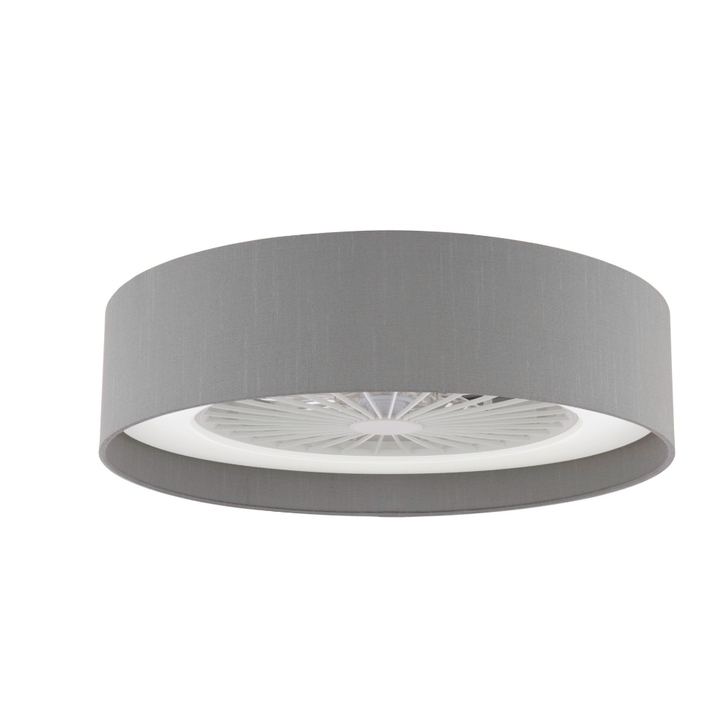 Dar Grey Faux Silk Ceiling Fan Light - 50cm