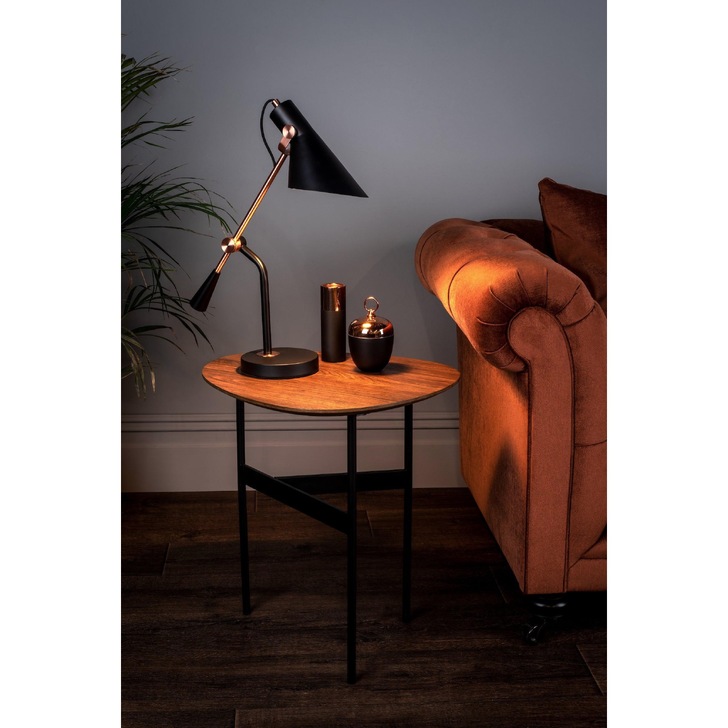 Dar Jack Task Table Lamp In Black And Antique Copper