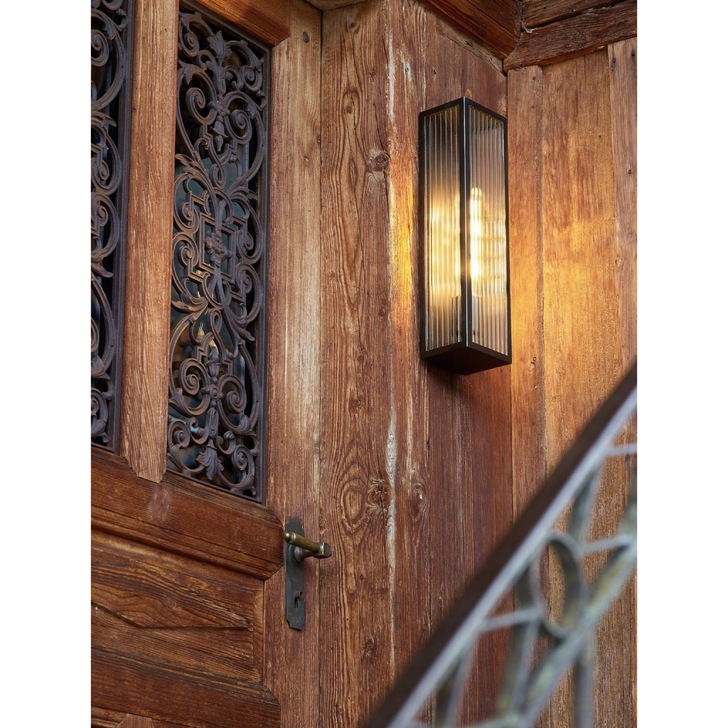 Dar Keegan KEE5063 Exterior Large Single Wall Light In Rubbed Bronze Finish - IP44