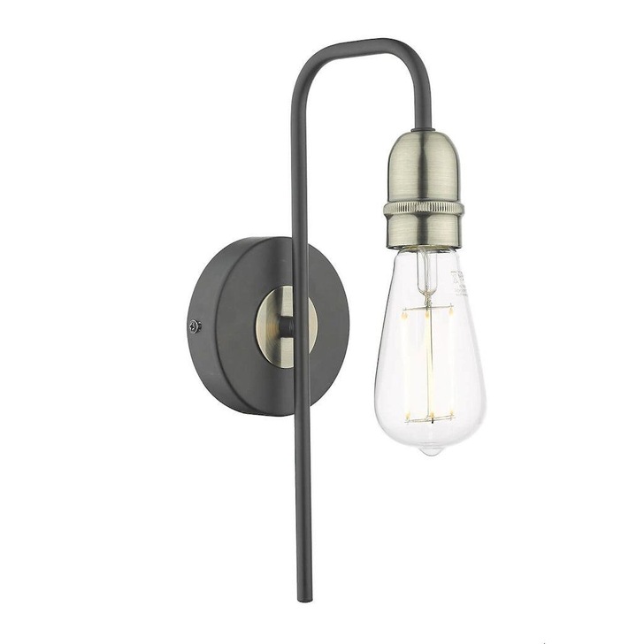 Dar Kiefer KIE0722 Black & Antique Brass Single Wall Light