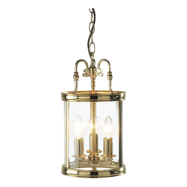 Dar Lambeth LAM0340 Polished Brass Finish 3 Light Dual Mount Lantern