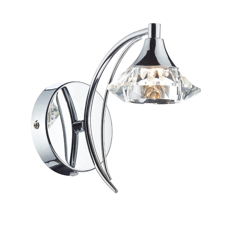 Dar Luther LUT0750 Polished Chrome Single Wall Light