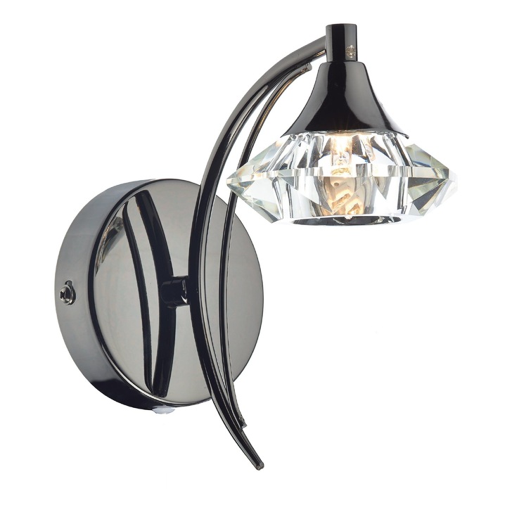 Dar Luther LUT0767 Black Chrome Single Wall Light