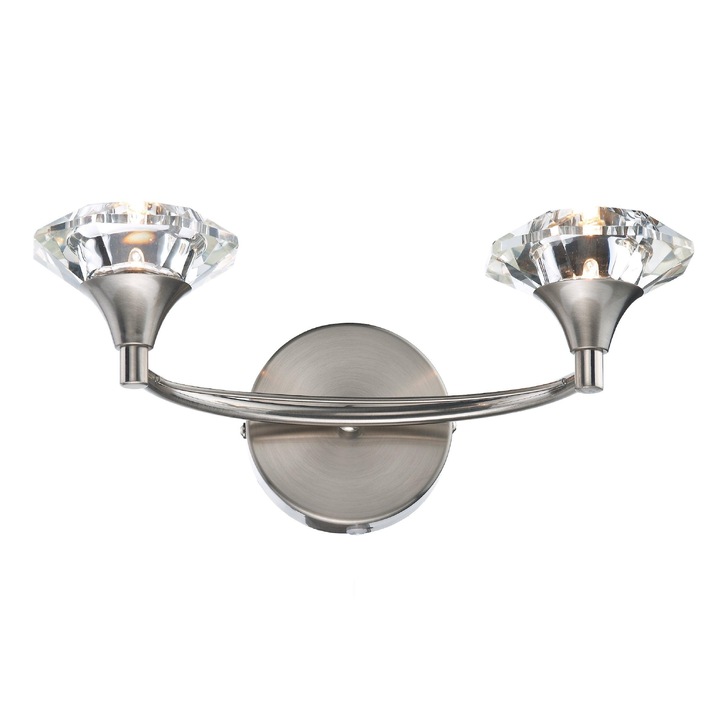 Dar Luther LUT0946 Satin Chrome Double Wall Light