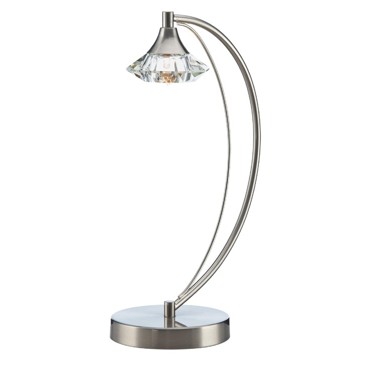 Dar Luther LUT4146 Satin Chrome Table Lamp