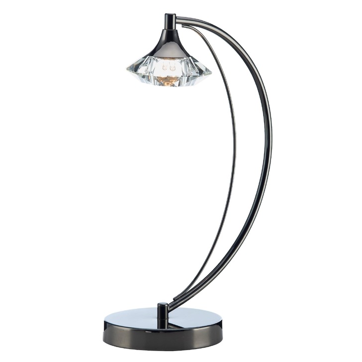 Dar Luther LUT4167 Black Chrome Table Lamp