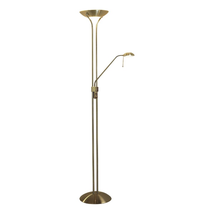 Dar Montana MON4975 Antique Brass Floor/Reading Lamp