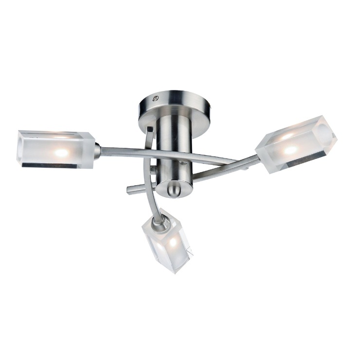 Dar Morgan MOR0346 Satin Chrome 3 Light Semi Flush Ceiling Light