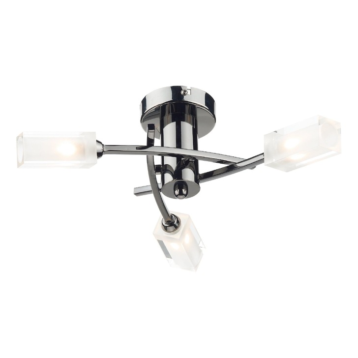 Dar Morgan MOR0367 Black Chrome 3 Light Semi Flush Ceiling Light