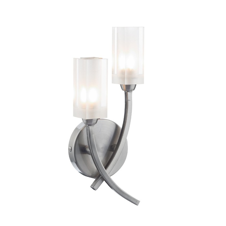 Dar Morgan MOR0946 Satin Chrome Double Wall Light