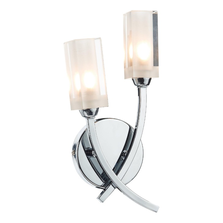 Dar Morgan MOR0950 Polished Chrome Double Wall Light