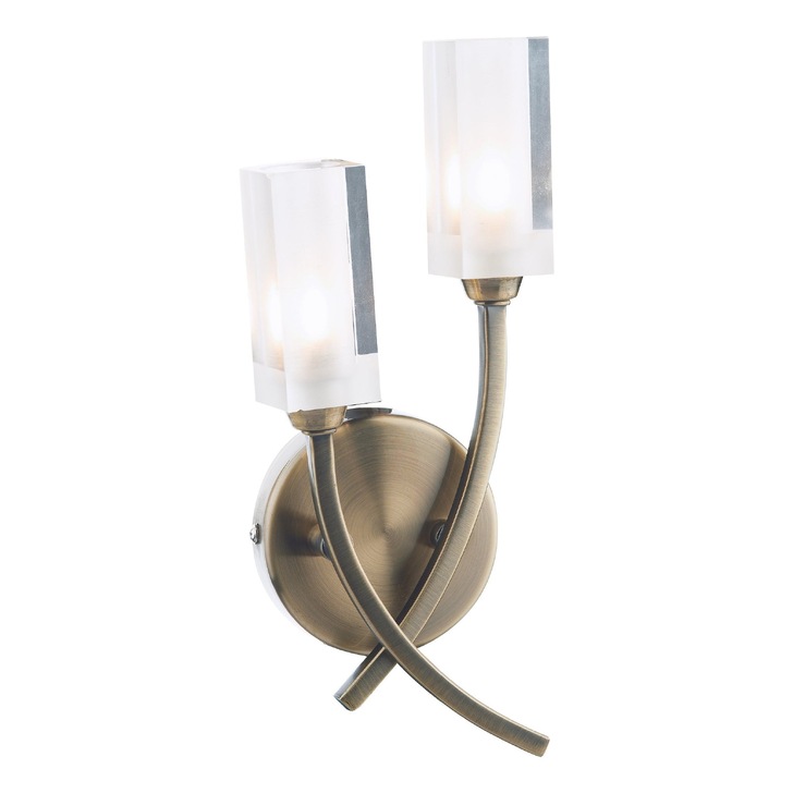 Dar Morgan MOR0975 Antique Brass Double Wall Light