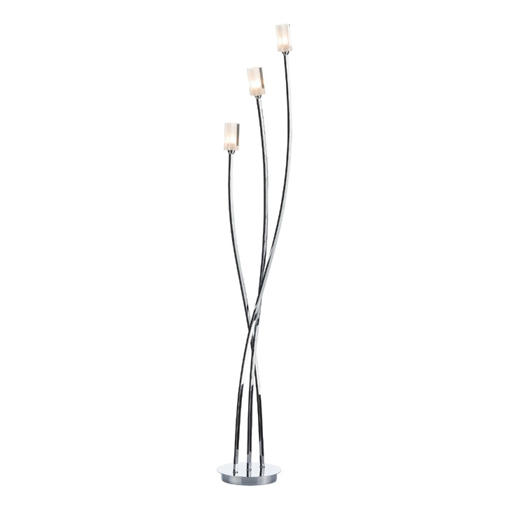 Dar Morgan MOR4950 Polished Chrome 3 Light Floor Lamp