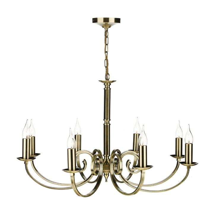 Dar Murray MUR0875 Antique Brass Finish 8 Light Dual Mount Pendant