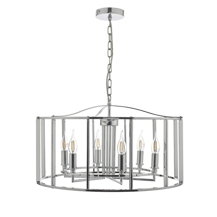 Dar Myka MYK0650 6 Light Pendant In Polished Chrome Finish