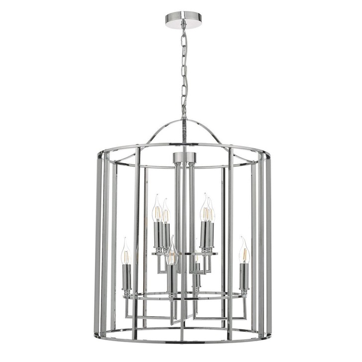 Dar Myka MYK0850 8 Light Lantern In Polished Chrome Finish