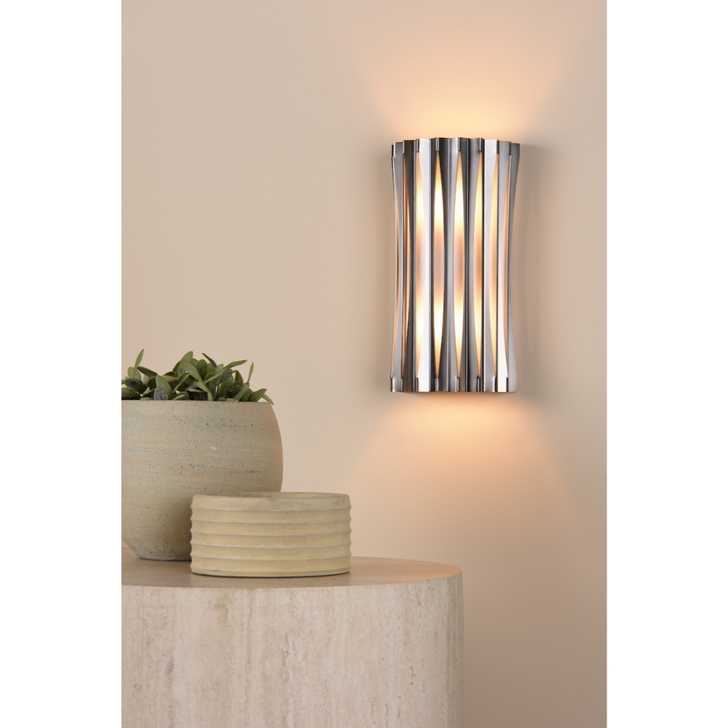 Dar Netra Satin Bronze 2 Light Wall Light Complete With Ivory Shade Inner