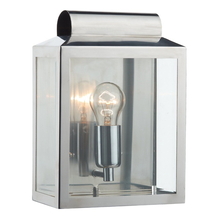 Dar Notary NOT2144 Polished Stainless Steel Finish Exterior Wall Light - IP44