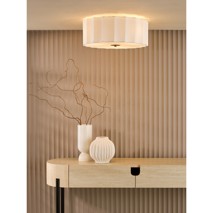 Dar Noura 3 Light Flush Ivory and White