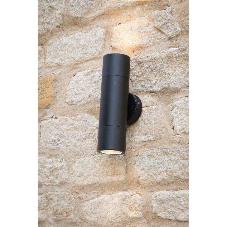 Dar Ortega ORT3222 Exterior 2 Light Wall Light In Matt Black Finish - IP65