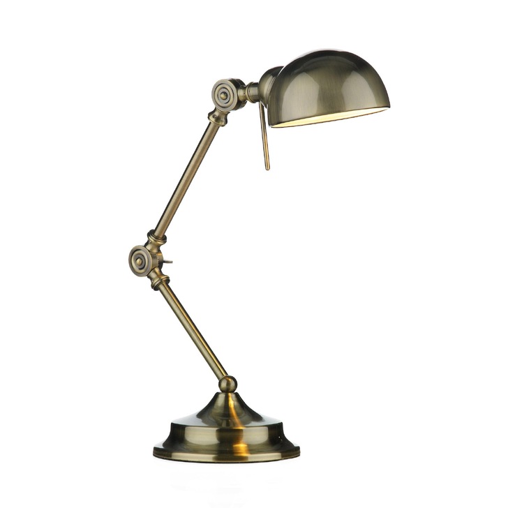 Dar Ranger RAN4075 Antique Brass Finish Desk Lamp