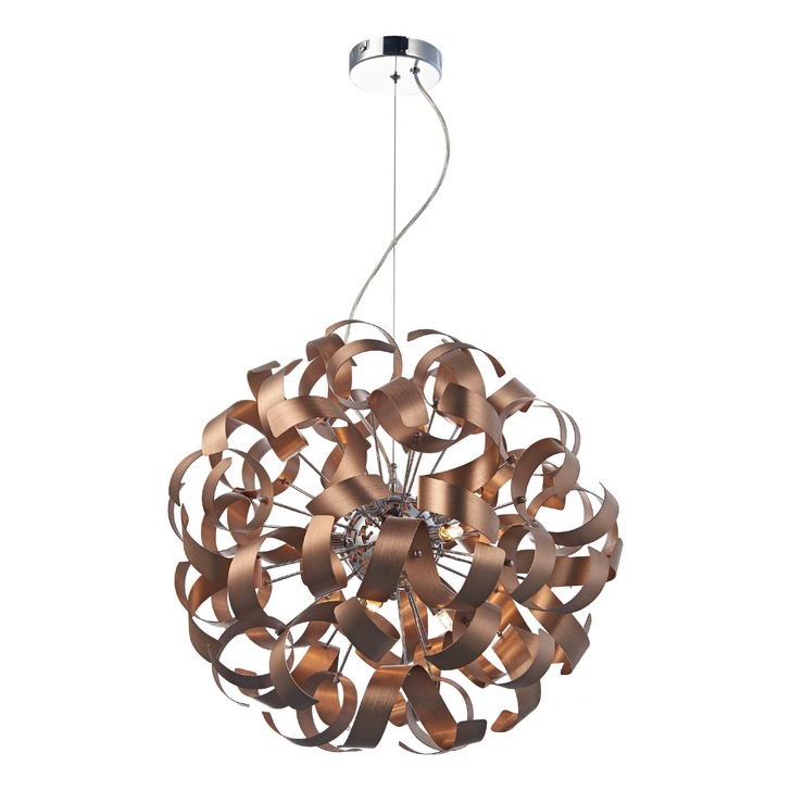 Dar Rawley RAW1364 Brushed Copper 9 Light Pendant