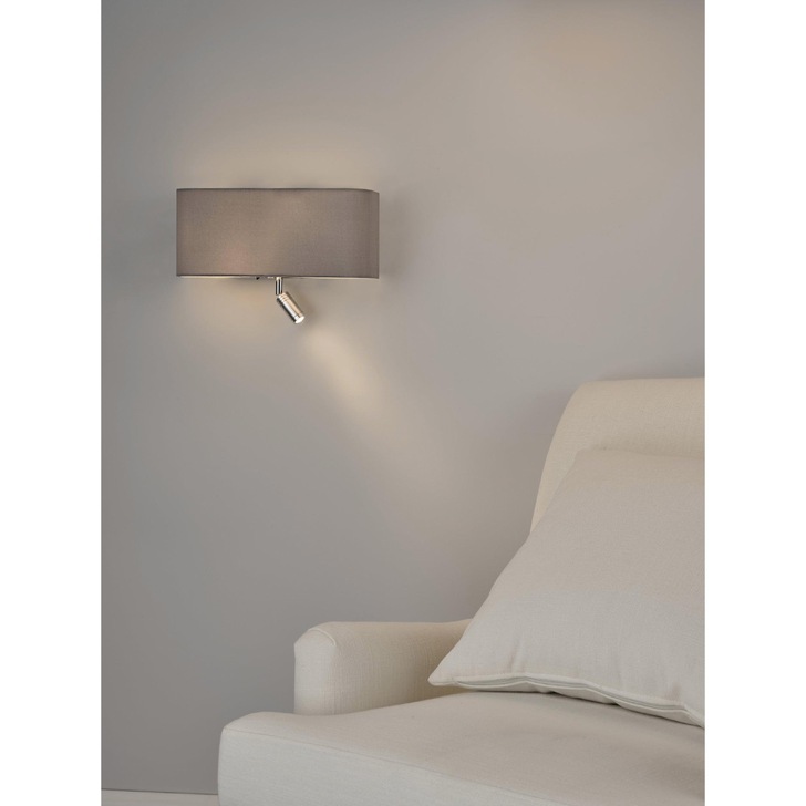 Dar Ronda 3 Light Wall Light In Grey Complete With Led Reading Light