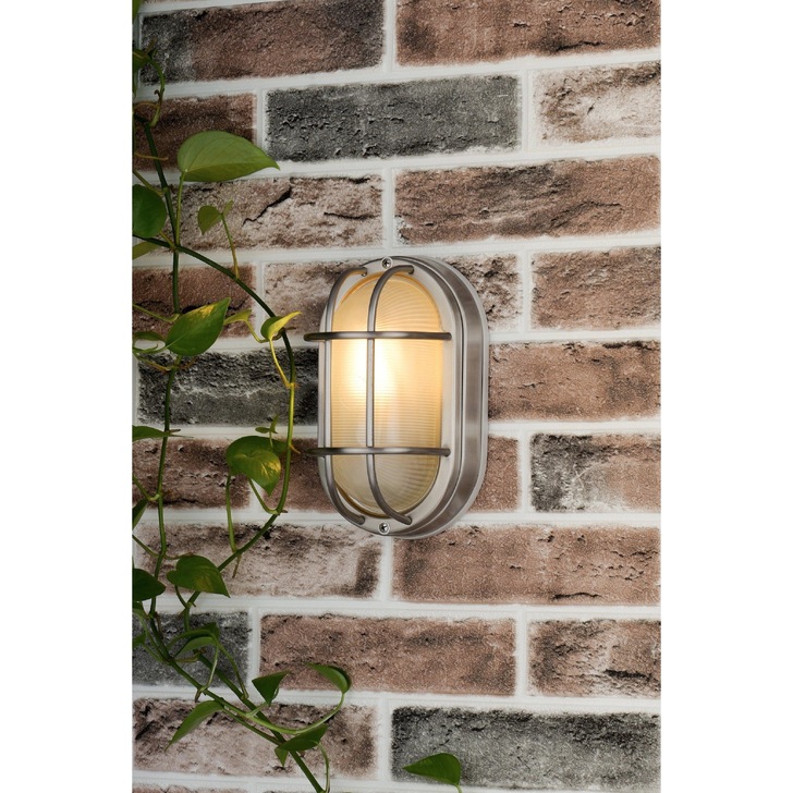 Dar Salcombe SAL5244 Stainless Steel Finish Oval Exterior Wall Light - IP44