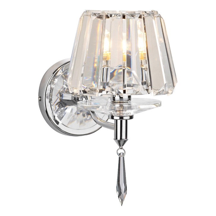 Dar Selina SEL0750 Polished Chrome Finish Single Crystal Wall Light