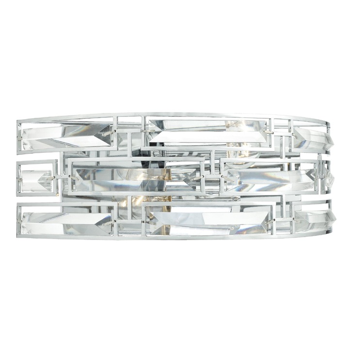 Dar Seville SEV0950 Polished Chrome 2 Light Crystal Wall Light