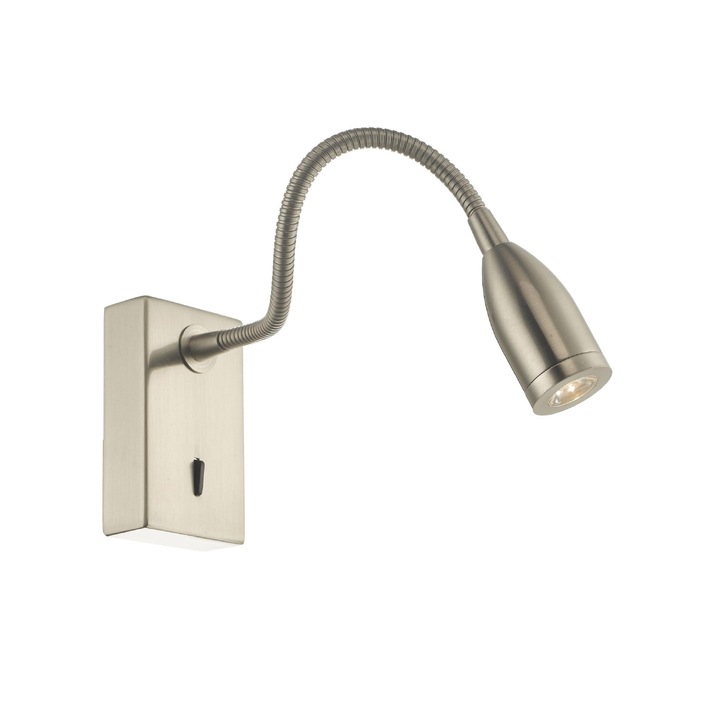 Dar Tadley TAD0746 LED Wall/Reading Light In Satin Nickel Finish