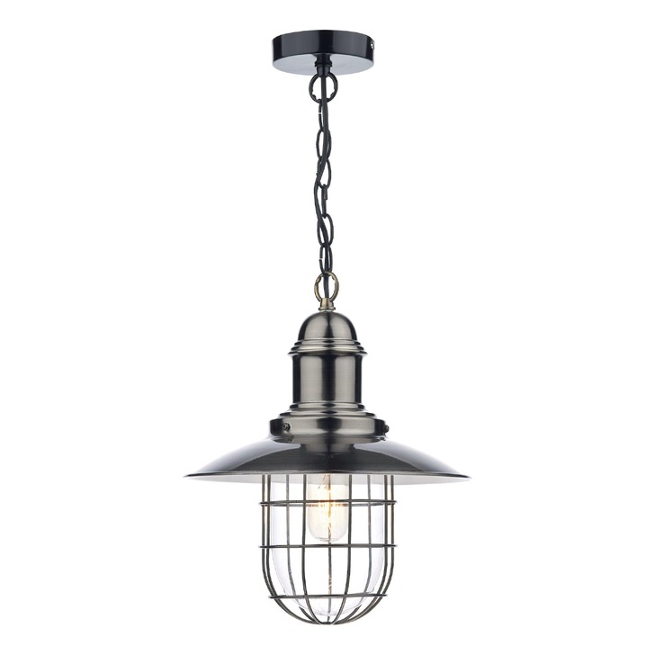 Dar Terrace TER0161 Antique Chrome Single Pendant