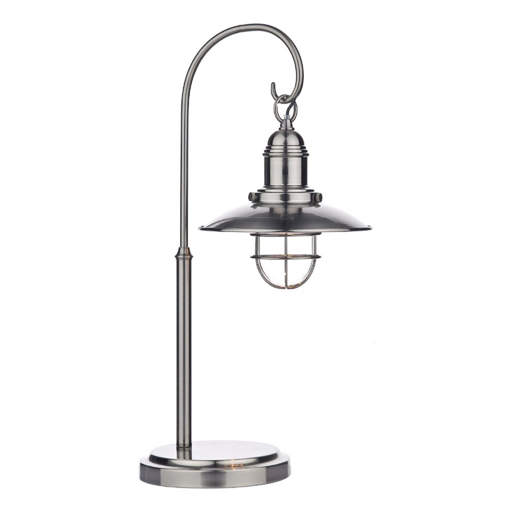 Dar Terrace TER4261 Antique Chrome Table Lamp