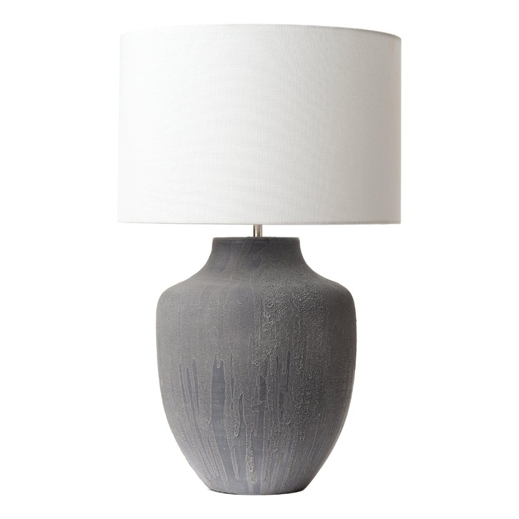 Dar Udine UDI4239 Grey Ceramic Table Lamp - Base Only