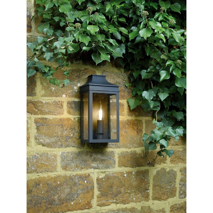 Dar Vapour VAP5222 Exterior Coach Lantern Single Wall Light In Matt Black Finish - IP44