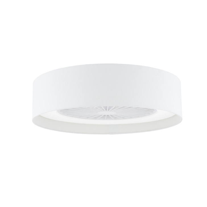 Dar White Faux Silk Ceiling Fan Light - 50cm