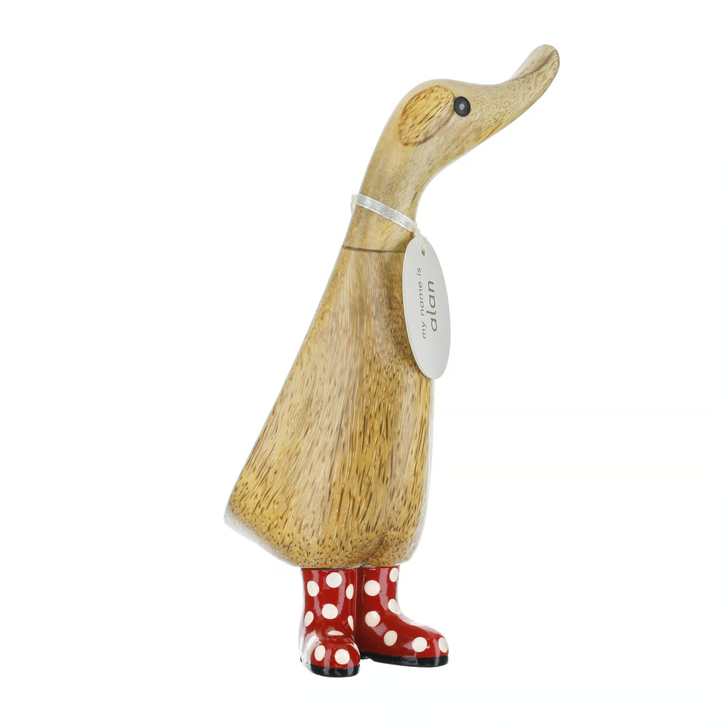 Dcuk Red Spotty Boots Bamboo Root Duck