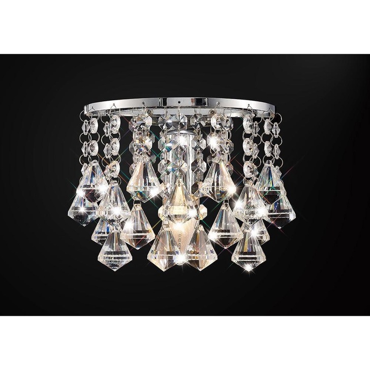 Deco Acton D0161 Polished Chrome Prism Crystal 1 Light Wall Light