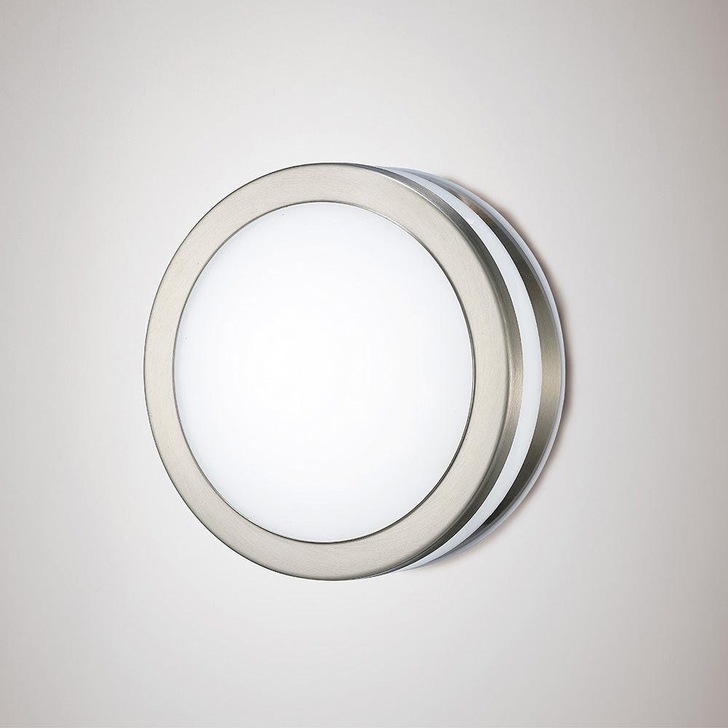 Deco Aldo D0080 Stainless Steel LED Round Exterior Flush Ceiling/Wall Light With Opal Glass - IP44 4000K