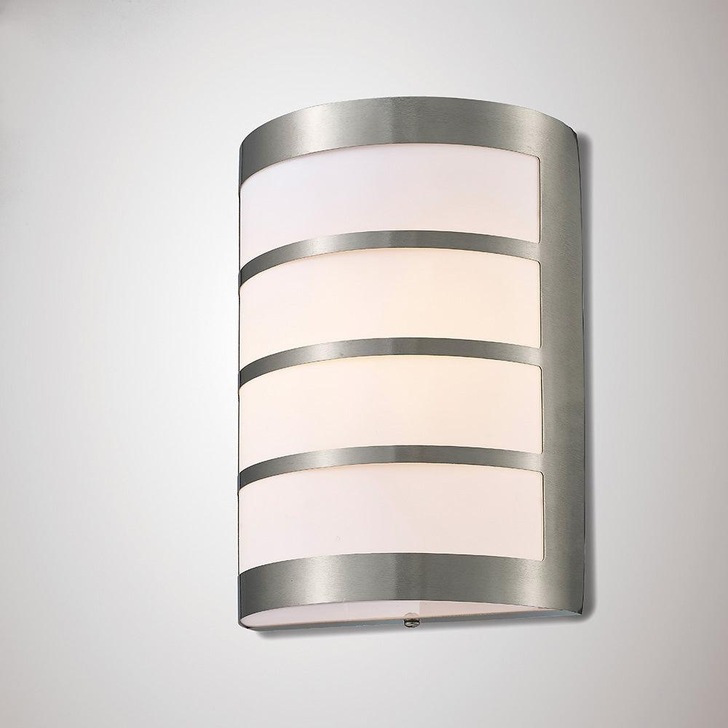 Deco Clayton D0076 Stainless Steel Exterior Flush Wall Light With Louvre Design - IP44