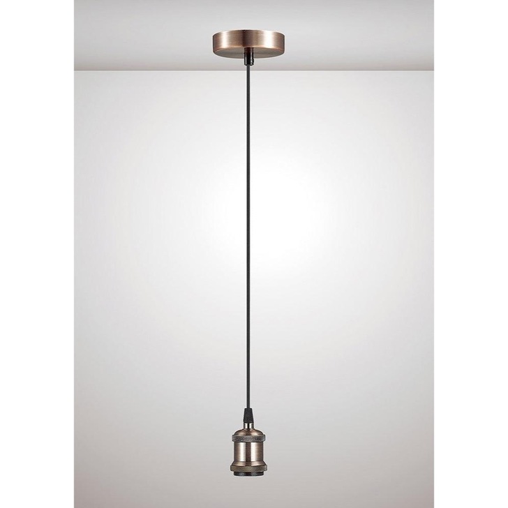 Deco Dreifa D0172 Antique Copper With Black Braided Cable Ceiling Suspension Kit