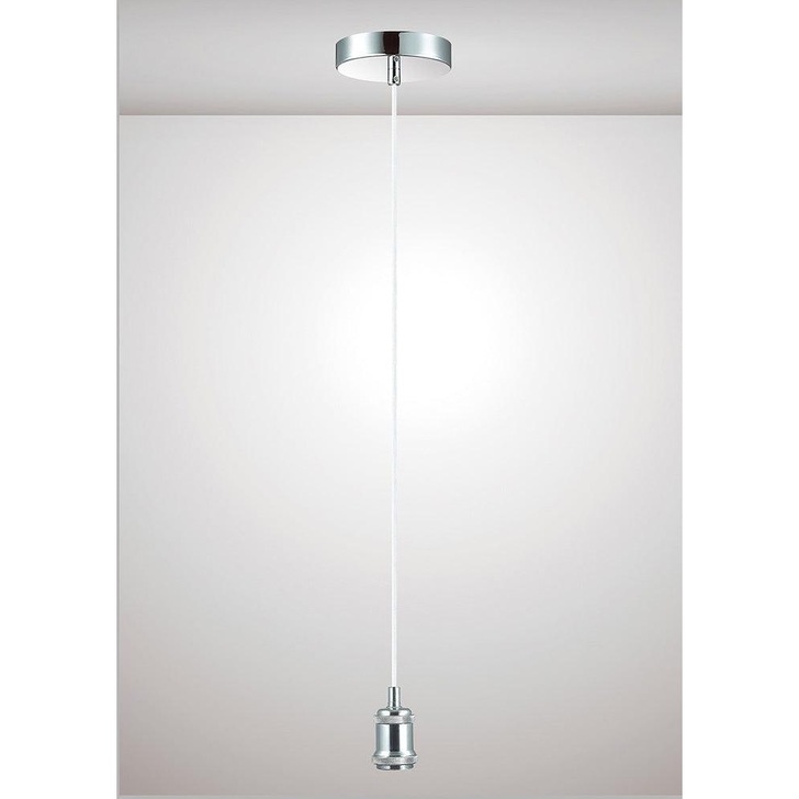 Deco Dreifa D0175 Polished Chrome With White Braided Cable Ceiling Suspension Kit