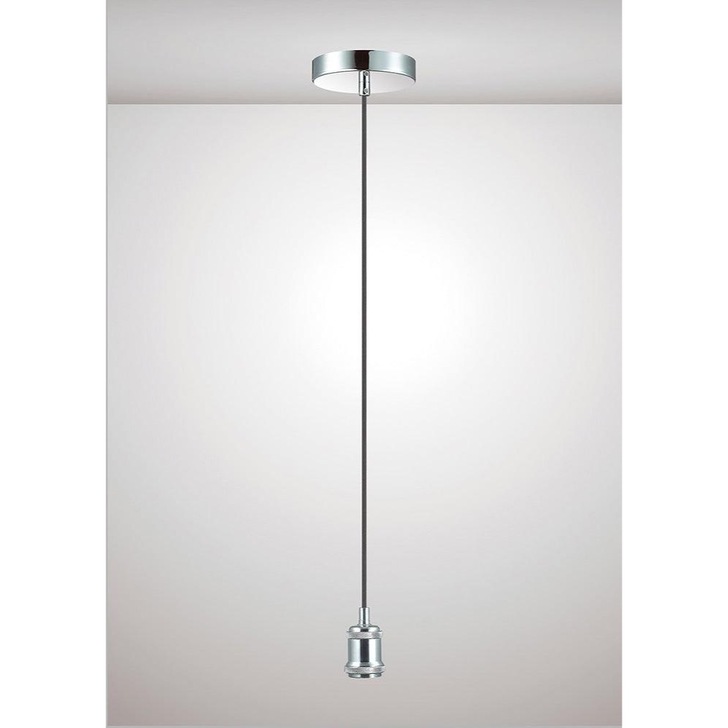 Deco Dreifa D0176 Polished Chrome With Black Braided Cable Ceiling Suspension Kit