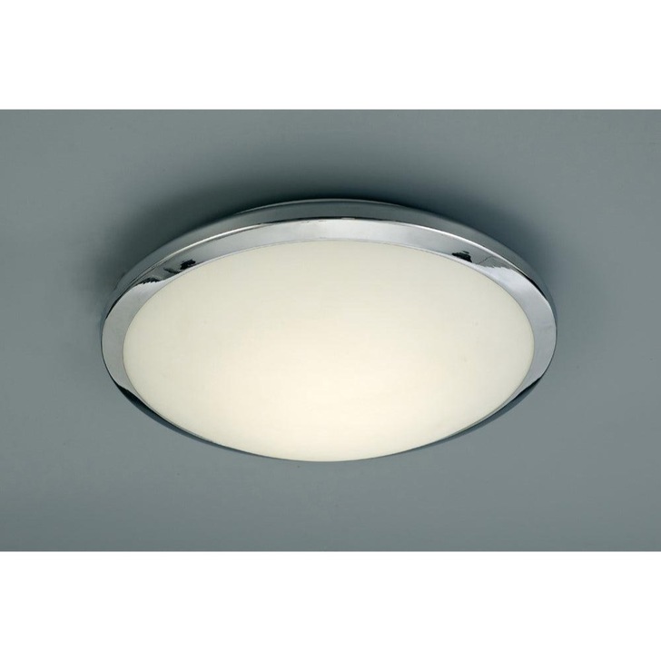 Deco Kochi D0403 Polished Chrome LED Flush Ceiling Light With Opal Glass - IP44 4000K